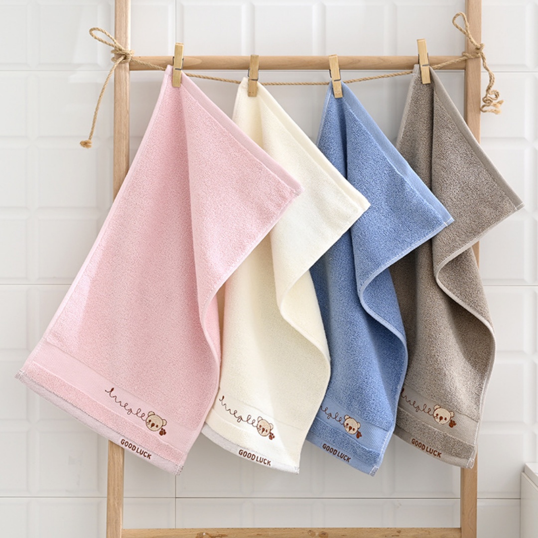 Embroidery Towel - Kids Cotton Towel Cute Embroidery Soft