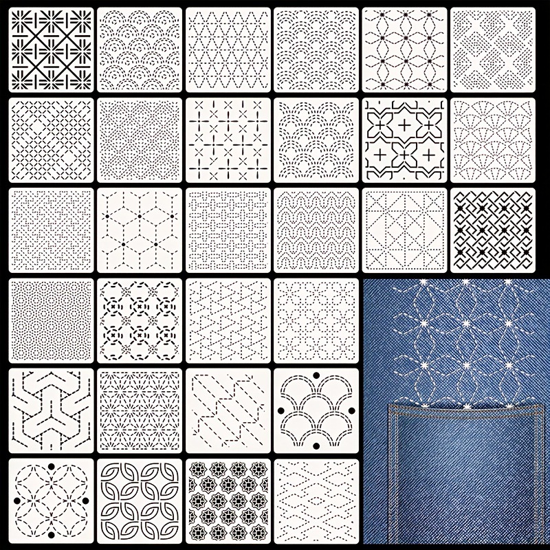 Embroidery And Quilting - 30Pcs Embroidery Templates DIY Embroidery Patterns