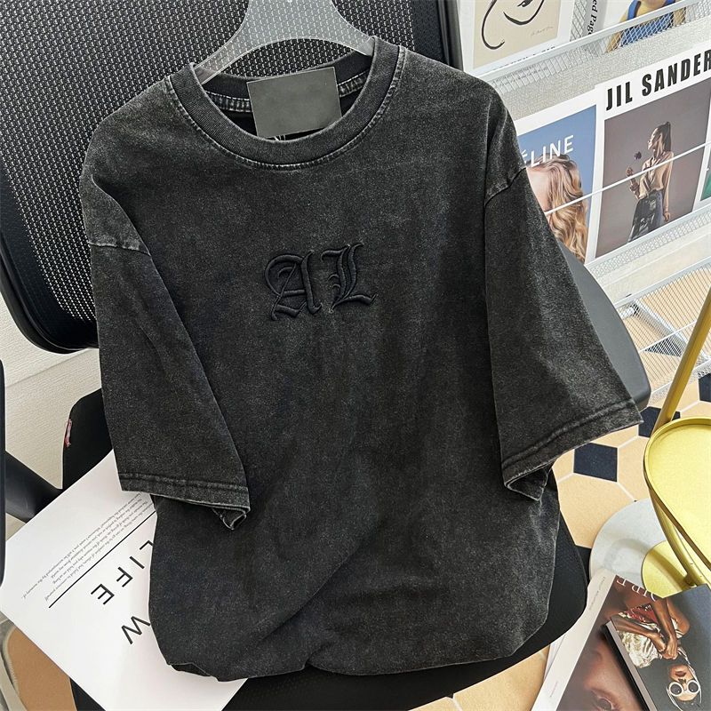 Embroidery Cotton Shirt - Vintage Art Classic Letter Embroidery Women's