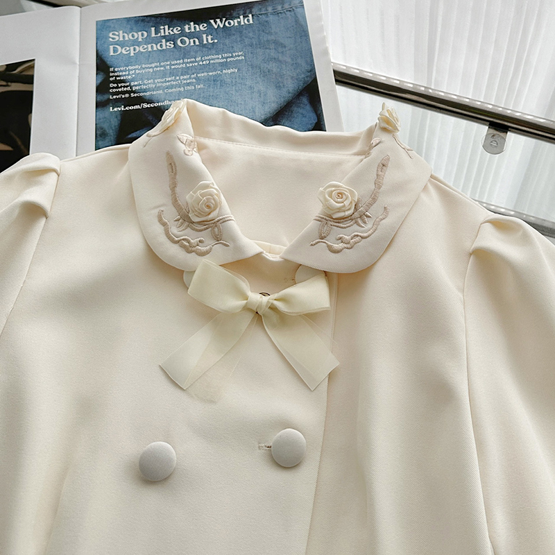 2 Piece Sets Women Handmade Fl - Embroidery Jacket 评论和价格