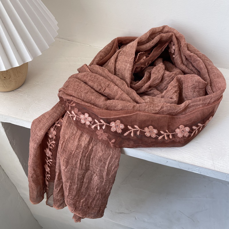 Cotton Linen Lace Splicing Sca - Embroidery Towel 评论和价格
