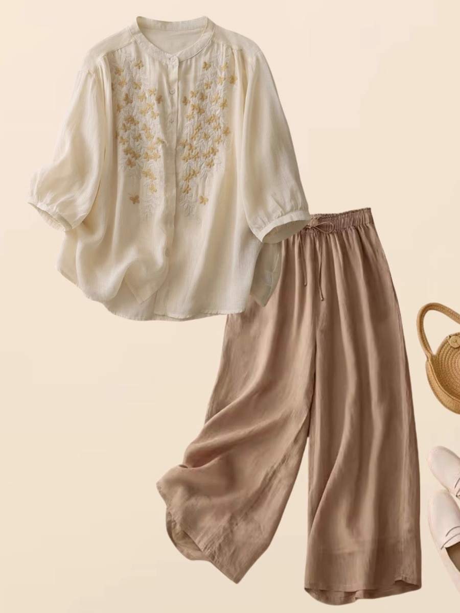 New Chinese Style Cotton Linen - Embroidery Cotton Shirt 评论和价格
