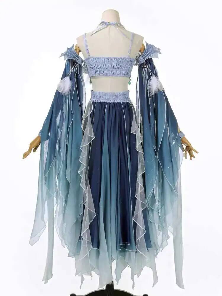 Exotic Blue Dress Heavy Embroi - Embroidery Style 评论和价格