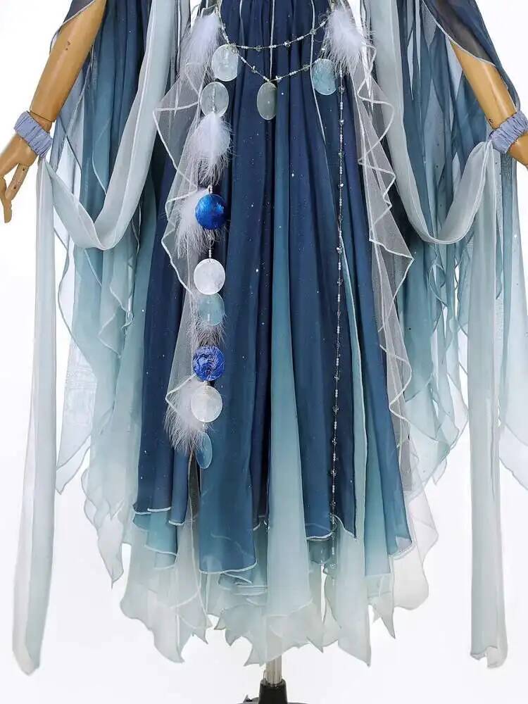 Exotic Blue Dress Heavy Embroi - Embroidery Style 评论和价格