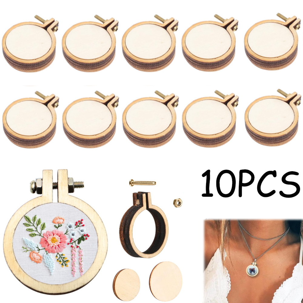 10Pcs/Set Wooden Mini Embroide - Embroidery Zone 评论和价格