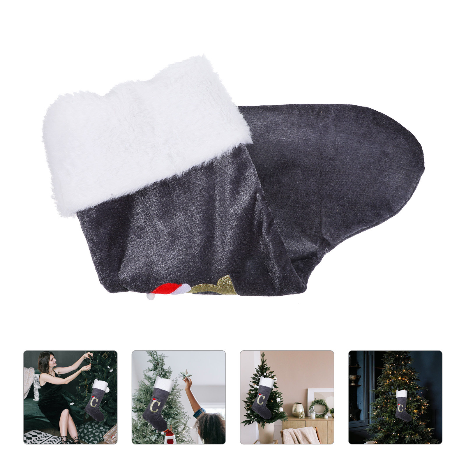 Xmas Stocking Cartoon Embroide - Embroidery Xmas Stocking 评论和价格
