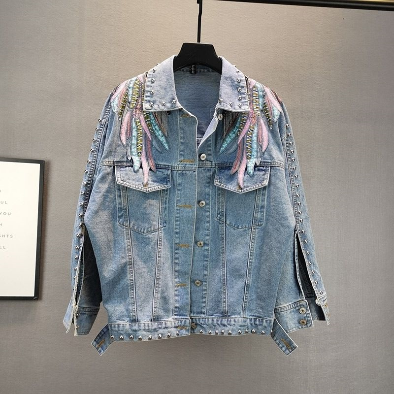 2024 New AutumnFashion Rivet W - Embroidery Jacket Jeans 评论和价格