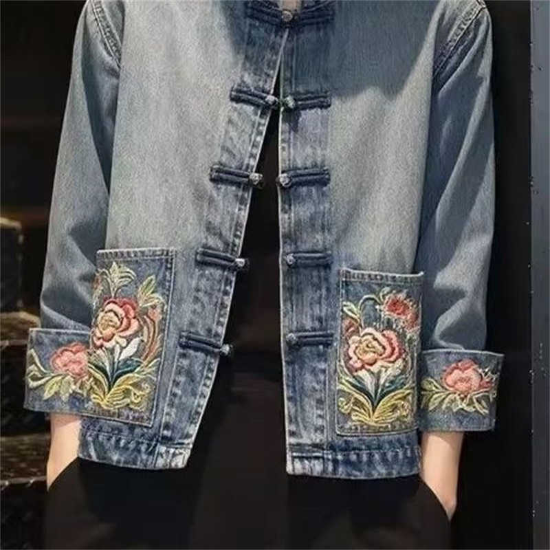 Spring Autumn Beautiful Embroi - Embroidery Jacket Jeans 评论和价格