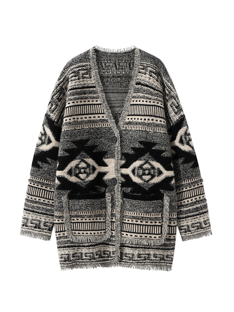 Bohemian Women's Cardigan Swea - Embroidery Towel 评论和价格