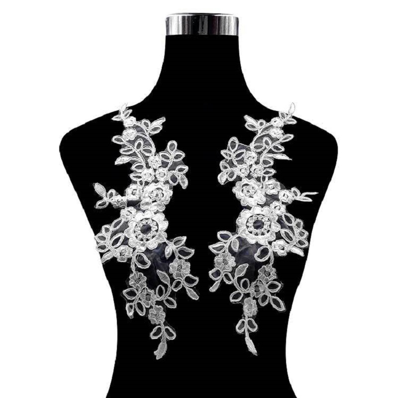 1 Pair Embroidery on the flowe - Embroidery Flower Pattern 评论和价格