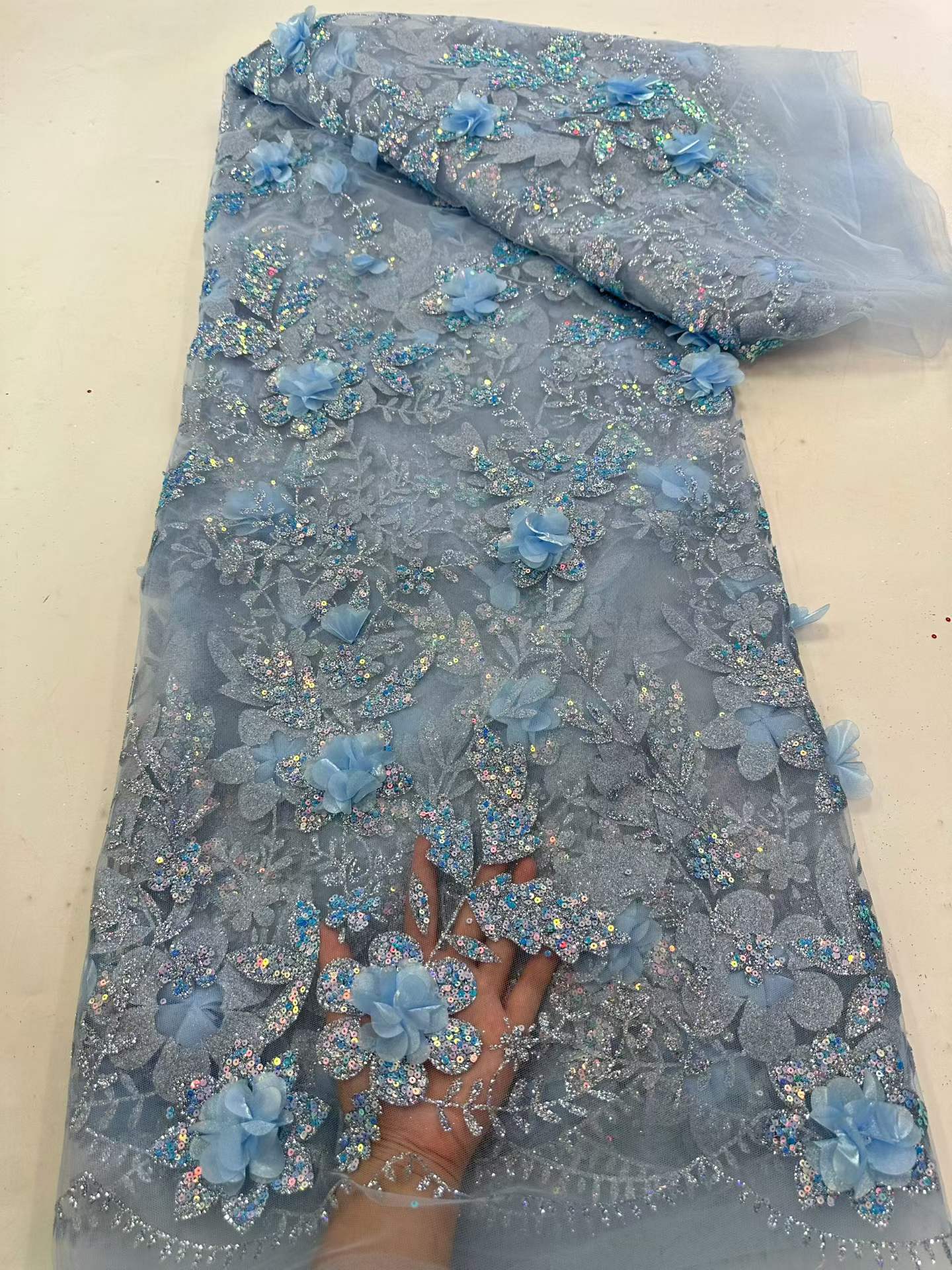 African Lace Fabric Embroidere - Embroidery Flower Pattern 评论和价格