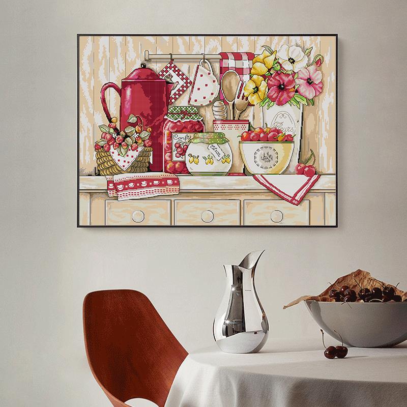 Cozy kitchen Counted and stamp - Embroidery Kitchen 评论和价格