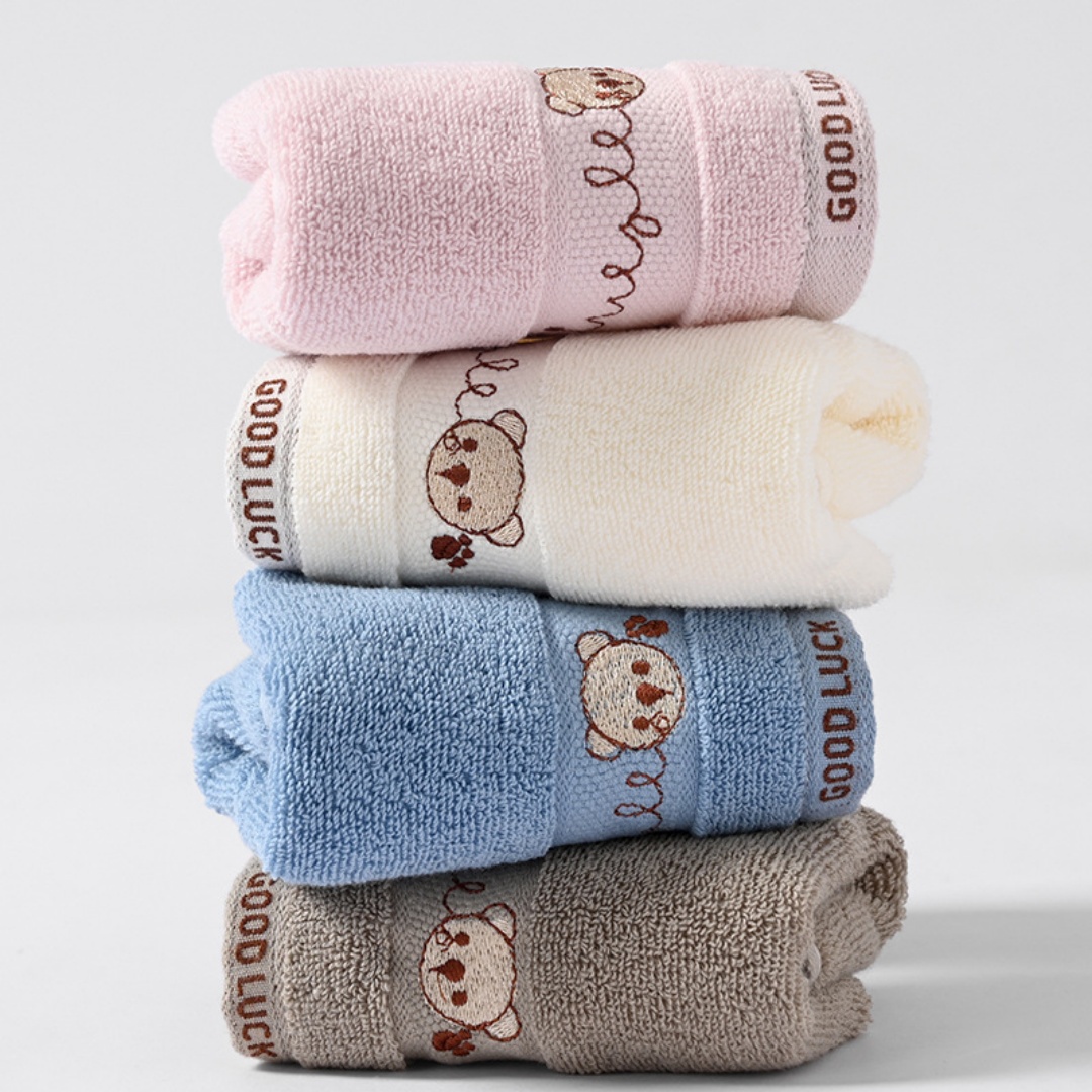 Kids Cotton Towel Cute Embroid - Embroidery Towel 评论和价格