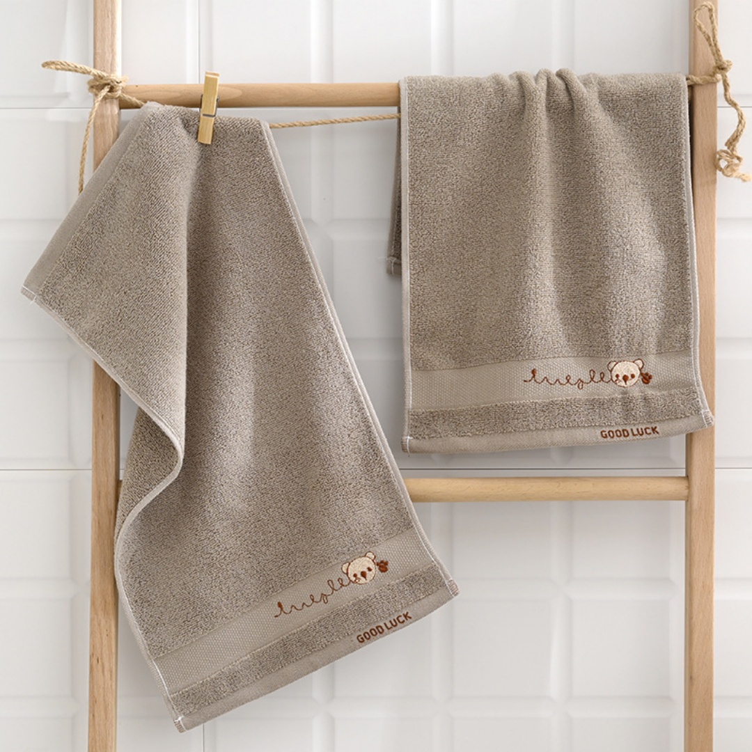 Kids Cotton Towel Cute Embroid - Embroidery Towel 评论和价格