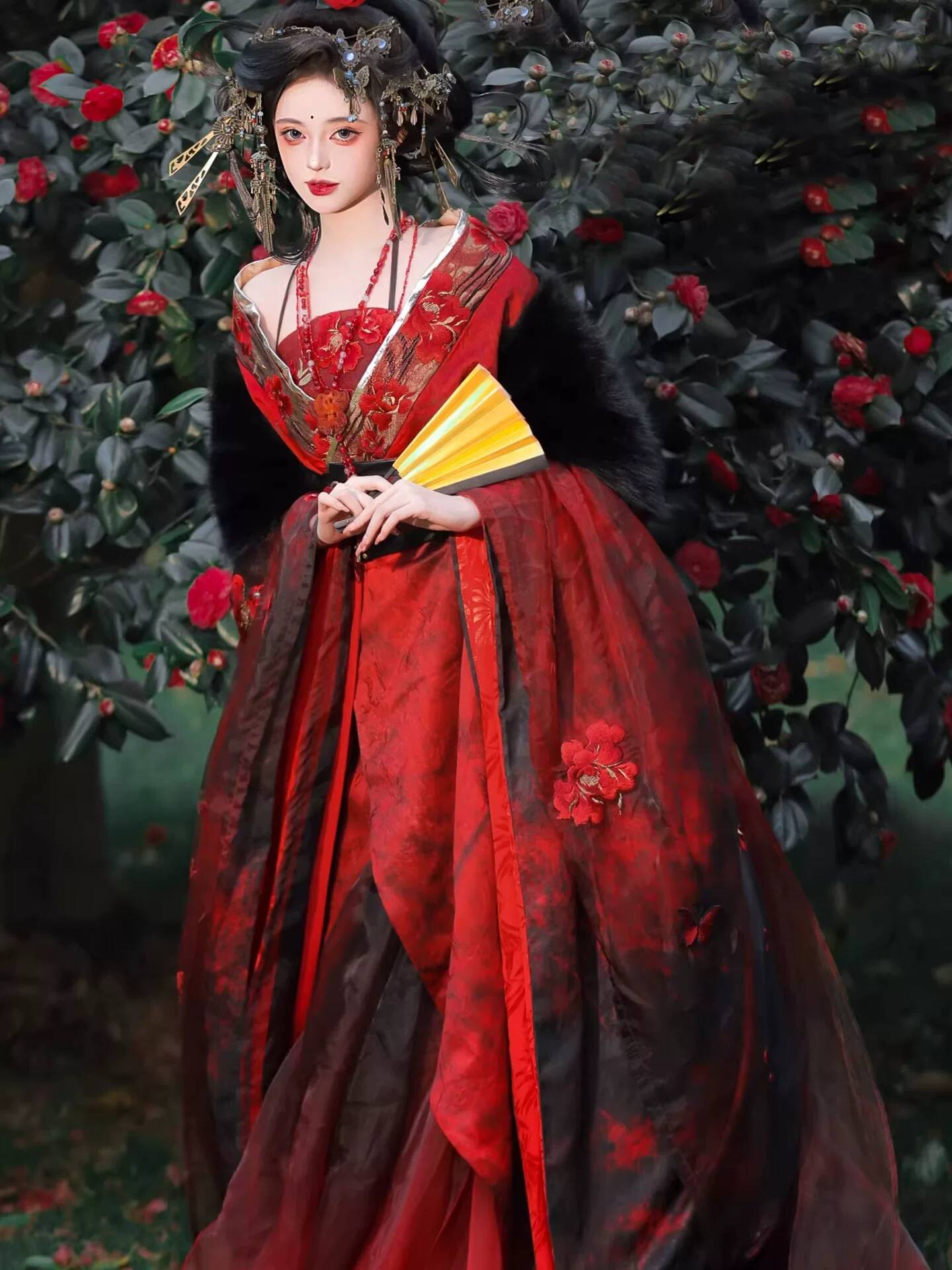 New Datura Red Hanfu Women Anc - Embroidery Style 评论和价格