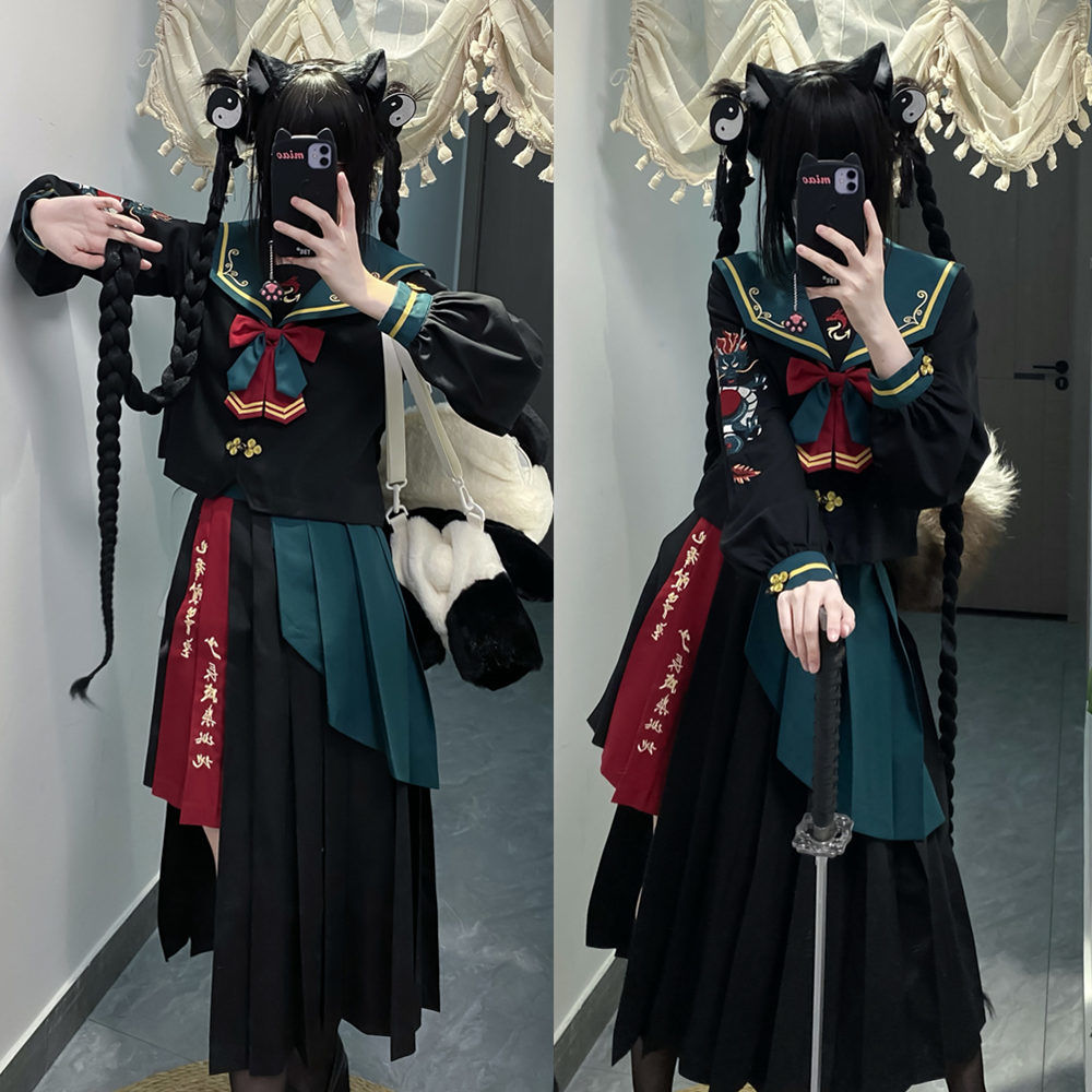 Japanese Style Sailor Uniform  - Embroidery Style 评论和价格