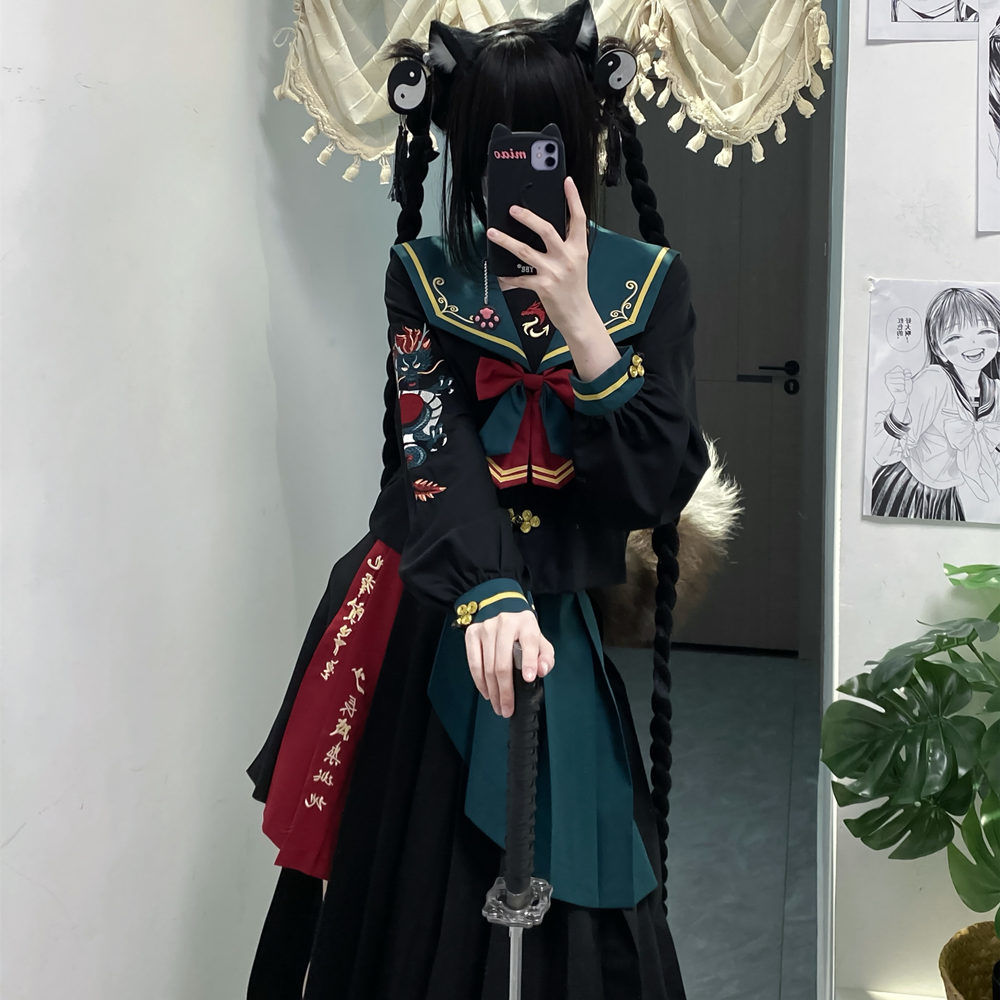 Japanese Style Sailor Uniform  - Embroidery Style 评论和价格