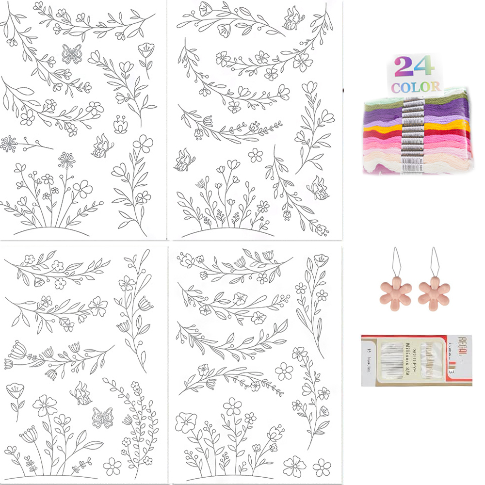 Water Soluble Embroidery Stabi - Embroidery Flower Pattern 评论和价格