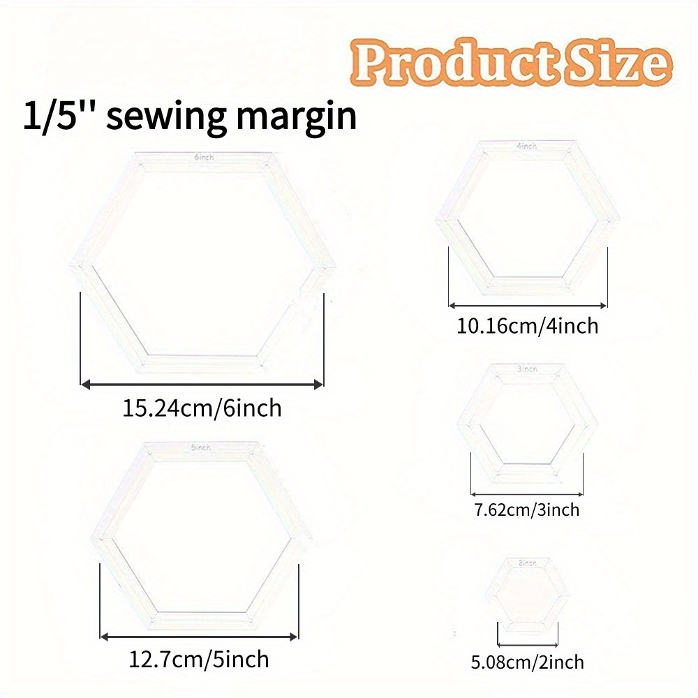 5pcs Hexagon Quilting Template - Embroidery And Quilting 评论和价格