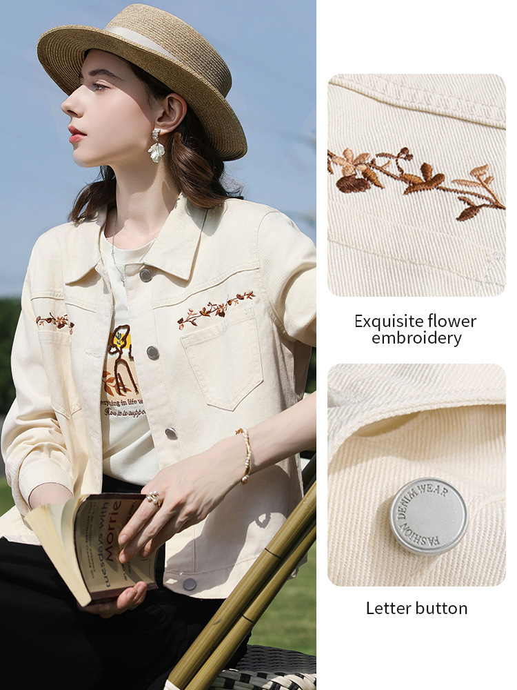 I BELIEVE YOU Women's 100 Cott - Embroidery Jacket Jeans 评论和价格