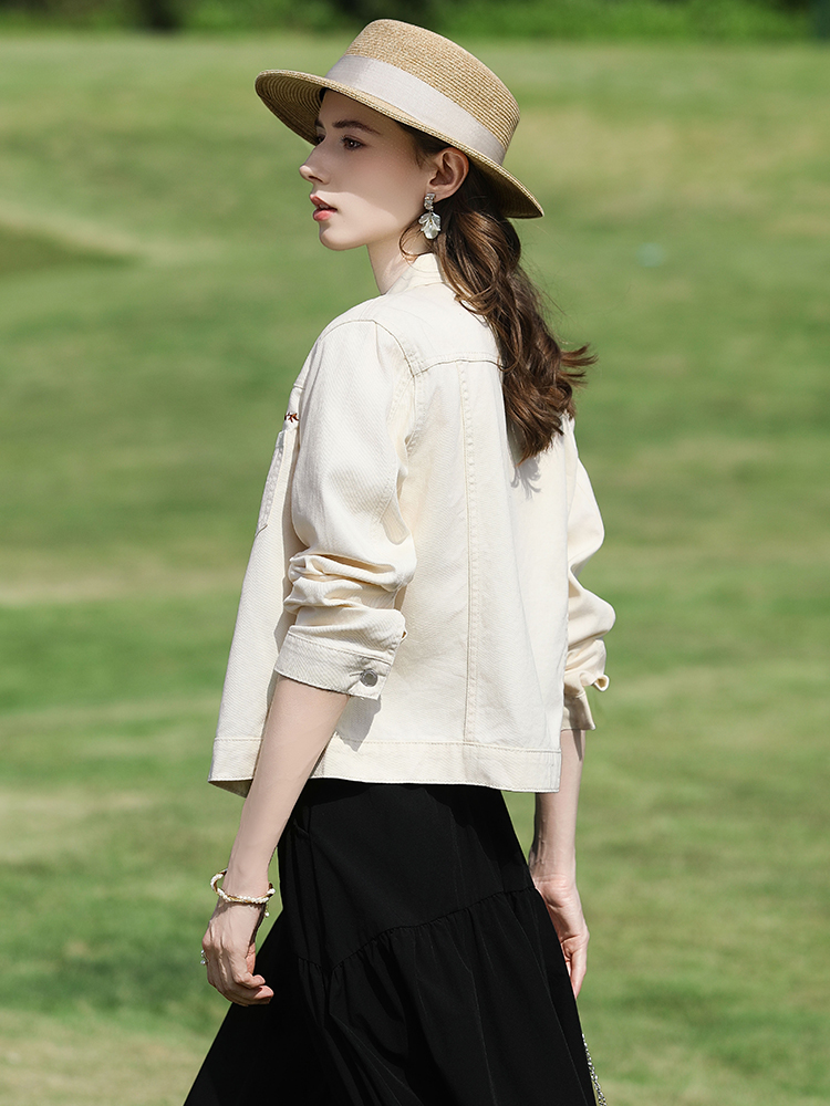 I BELIEVE YOU Women's 100 Cott - Embroidery Jacket Jeans 评论和价格