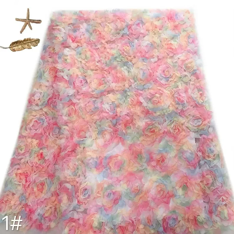 3d chiffon rose flower lace fa - Embroidery Roses 评论和价格