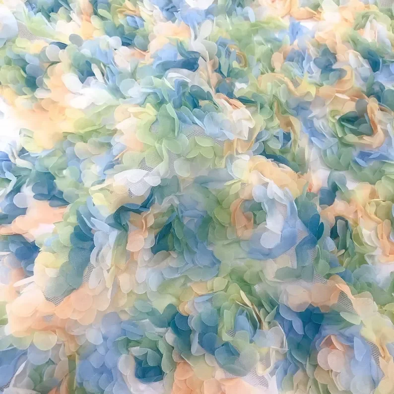 3d chiffon rose flower lace fa - Embroidery Roses 评论和价格