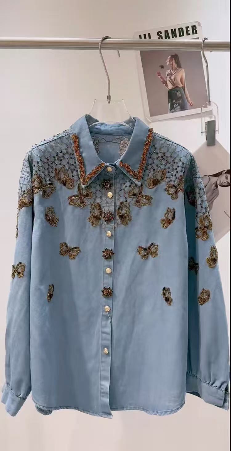 Luxury Style Denim Jacket For  - Embroidery Jacket Jeans 评论和价格