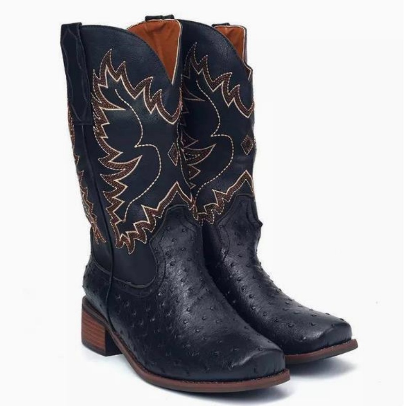 Men High Boots Embroidery Retr - Embroidery Stitch 评论和价格