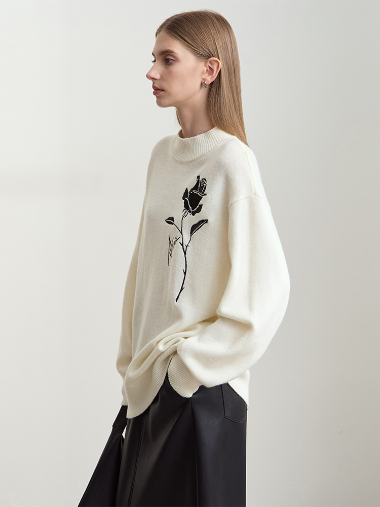 Amii Sweaters for Autumn Winte - Embroidery Roses 评论和价格