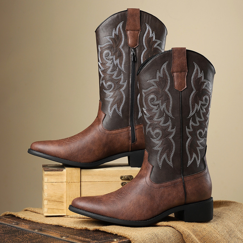 NEW Men High Boots Embroidery  - Embroidery Stitch 评论和价格