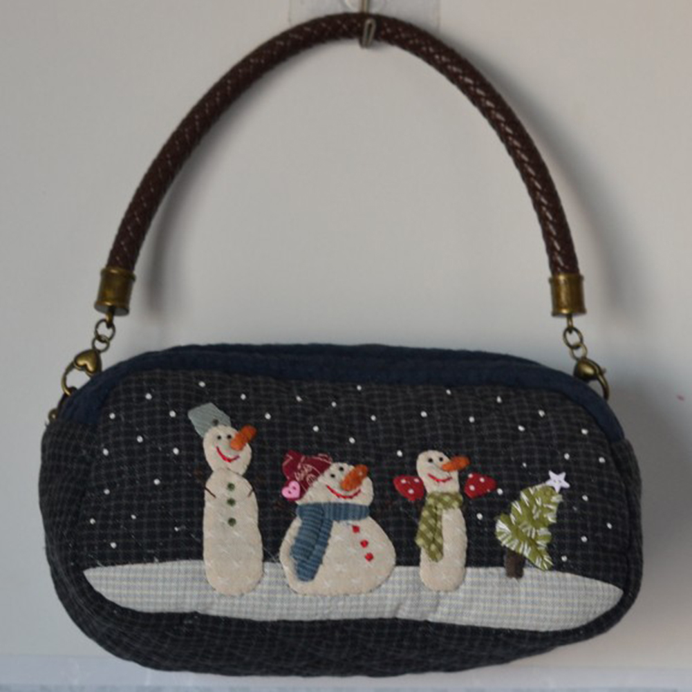 DIY Snow Shoulder Bag Patchwor - Embroidery Xmas Stocking 评论和价格
