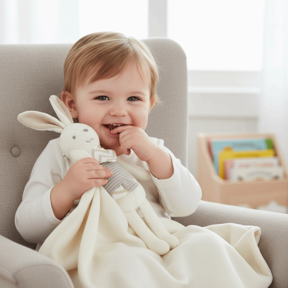 Square Shape Baby Rabbit Comfo - Embroidery Towel 评论和价格