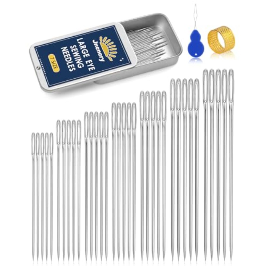 Large Eye Sewing Needles, 7 Si - Embroidery And Quilting 评论和价格