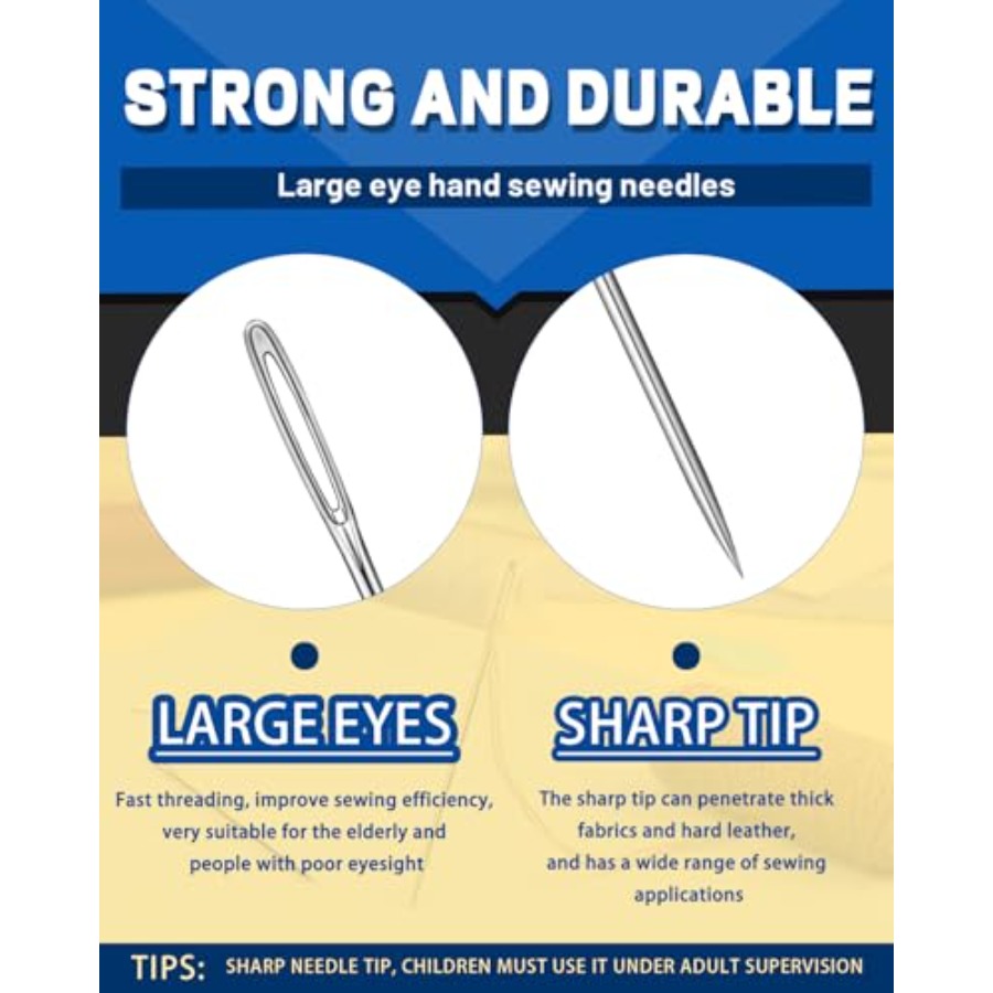 Large Eye Sewing Needles, 7 Si - Embroidery And Quilting 评论和价格